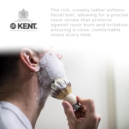 Kent SB2 Shaving Soap Puck Refill for Men for Shaving Soap Bowl Use with Shaving Brush for Men, Luxury Shave Barber Soap Made with Extracts of Coconut, Sgea, Jaboba Made in England