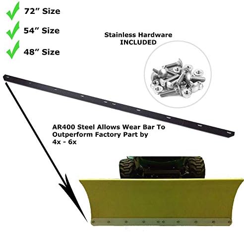 USA Made Heavy Duty 54" Snow Plow Blade Edge with Mounting Equipment | Wear Bar Cutting Edge Replacement | 4-6x Longer Life Than Factory Blade
