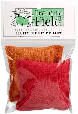 | 2-Pack Fluffy Hemp Catnip Pillow Toys – Durable, Eco-Friendly, Organic Catnip-Filled Toys for Cats – USA Made, Biodegradable