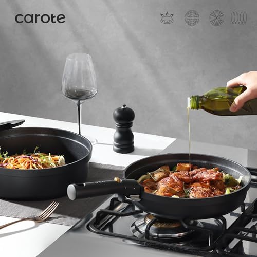CAROTE 21pcs Pots and Pans Set Non Stick, Detachable Handle Cookware Sets | Ultra Nonstick, Space Saving, Dishwasher & Oven Safe
