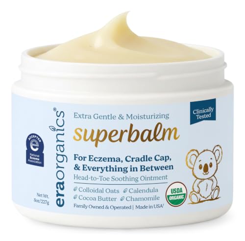 Superbalm USDA Organic Healing Ointment for Baby Eczema & Cradle Cap - 2oz | 100% Natural Soothing Superfood Cream for Toddler & Kids - Eczema, Cradle Cap, Baby Acne & Rashes - Non-Toxic, Fragrance-Free