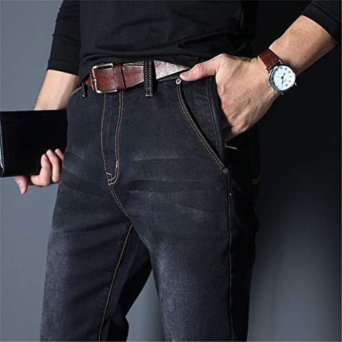 Andongnywell Men's Loose Stretch Denim Pants Elastic Waist Loose Fit Jeans Stretchy Casual Solid Trousers
