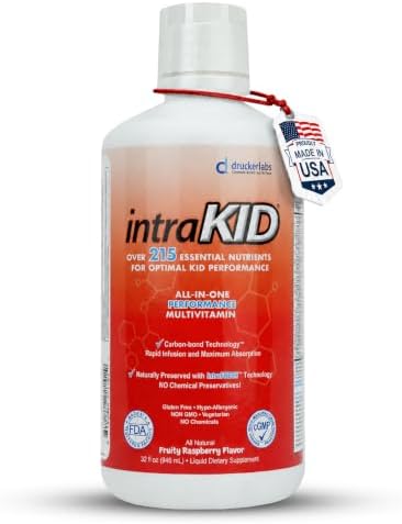 Drucker Labs Kids Liquid Multivitamin with 225+ Nutrients,32 fl oz | Drucker Labs intraKID Kids liquid Multivitamin with 225+ Nutrients,32 fl oz