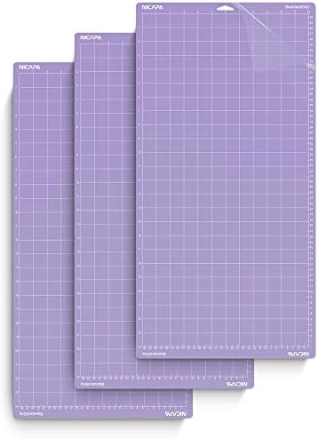 12x12 inch Standard Grip Cutting Mat for Cricut Maker 3/Maker/Explore 3/Air 2/Air/One (3 Pack) Standard Adhesive Sticky Green Quilting Replacement Cut Mats
