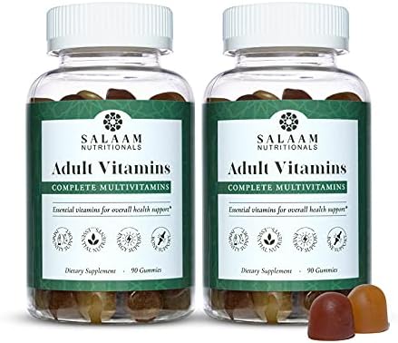 Salaam Nutritionals - Adult Multivitamins, Vitamin Gummies for Women and Men, Multivitamins for Adults with 11 Essential Vitamins and Minerals, 90 Count, 1 Pack.