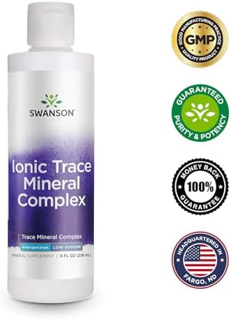 Swanson Concentrace Trace Mineral Drops 8oz-Complete Mineral Complex for Energy, Hydration, & Electrolyte Balance Over 72 High Absorption Ionic Minerals Such As Magnesium, Potassium, Calcium | For Energy, Hydration, and Electrolyte Balance over 72 High A…