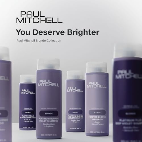 Paul Mitchell Platinum Blonde Violet Shampoo, Banishes Brass + Brightens, Ideal for Light to Medium Blonde, Silver, Gray or White Hair