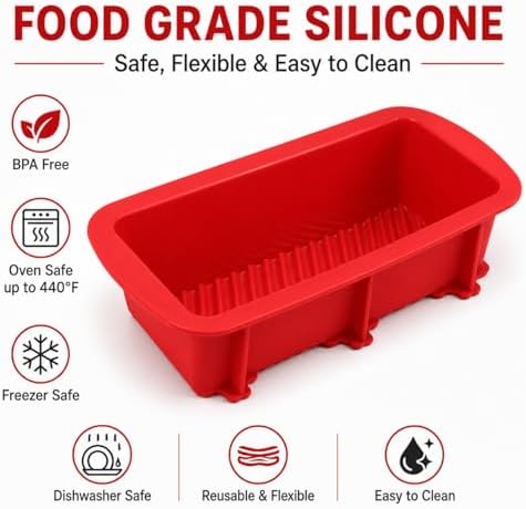 Set of Two Nonstick Loaf Pan For Homemade Bread Making,Soap, Fudge, Meatloaf and more (2 Pack Bread Mold)