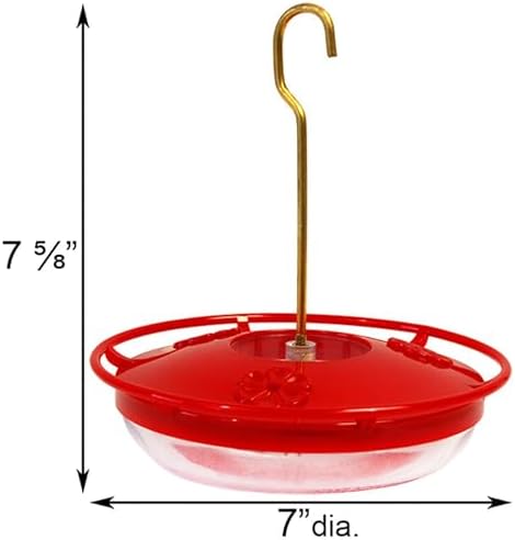 Aspects 430 Hummzinger Highview Mini Hummingbird Feeder, Red/Clear, 8 oz
