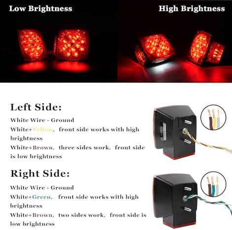 LED Trailer Light Kit, Super Bright Submersible Brake Stop Turn Tail License Lights for Under 80" Camper Truck RV Boat Snowmobile, IP68 Waterproof