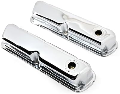 Steel Valve Covers Fits 1962–85 Ford SB 260‑289‑302‑351W – Smooth – 1 Hole – Chrome