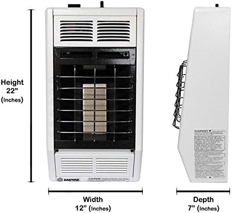 Empire SR10TW Infrared Vent Free Heater Natural Gas 10000 BTU, Thermostatic Control