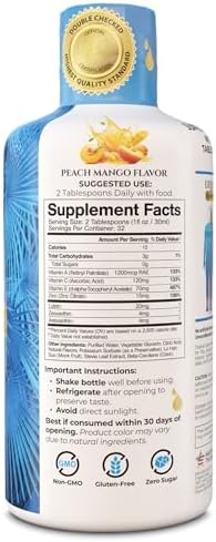 Liquid 20-20 Vision Support | AREDS 2 Based Eye Vitamin Formula w/20mg Lutein, 4mg Zeaxanthin, Vitamin A, C, E