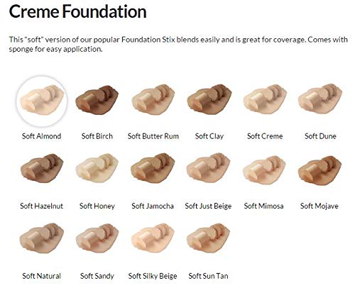 Jolie Creme Foundation SPF-15 Full Coverage Makeup W/Sponge (Soft Almond)