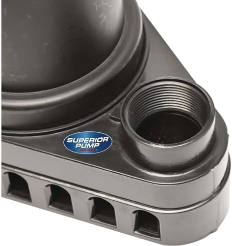 Superior Pump 92260 1/4 HP Thermoplastic Sump Pump with Vertical Float Switch, Black