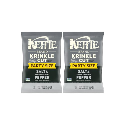 Kettle Brand Krinkle Cut Salt and Fresh Ground Pepper Potato Chips, 13 Oz