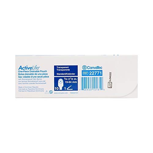 CONVATEC 22771 ActiveLife Cut-to-Fit Drainable Pouch (Pack of 10)