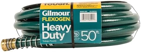 Gilmour 864751-1001 75ft Heavy Duty Flexogen Garden Hose, 5/8" Diameter | Heavy Duty Build, 500 PSI, Kink-Resistant Layers, Brass Fittings, All-Weather Durability, Made in USA