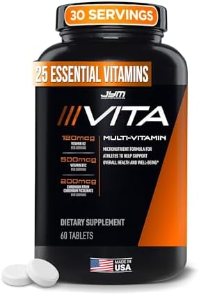 Vita JYM Daily Multivitamin & Mineral Support for Men & Women - 60 Tablets | Iron, Vitamins A, C, B6, B12, E, K2, Boron, Biotin, Potassium, Complete Adult Daily Nutrition Support