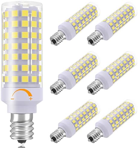 E12 LED Bulb Dimmable 7W Equivalent to 60W Halogen Bulb, Warm White 3000K T6 C7 E12 Candelabra Bulb 60 Watt for Ceiling Fan, Chandelier Lighting, AC120V Kx-2000 Bulbrite Replacement (6 Pack)