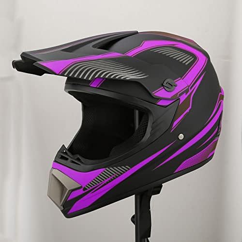 Motocross Offroad Helmet Dirt Bike Helmet BMX MX ATV Helmet Full Face Motorcycle Helmet with Gloves Goggles Mask for Unisex Adult Youth DOT/FMVSS