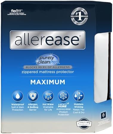 AllerEase Maximum Allergy Mattress Protector, Queen Size