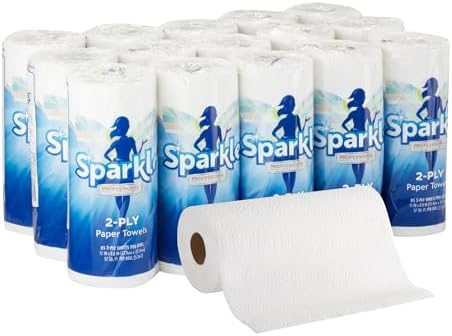 Sparkle Professional Series by Georgia-Pacific PRO 2-Ply Perforated Kitchen Paper Towel Rolls, Individually Wrapped, White, 11” x 8.8” (LxW), 70 Sheets/Roll, 30 Rolls/Case, 2717201