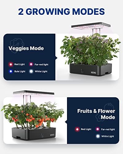 iDOO 12Pods Hydroponics Growing System Garden with LED Grow Light