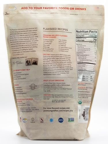 Premium Gold Flax Products Organic Ground Flax Seed, 4 lbs.