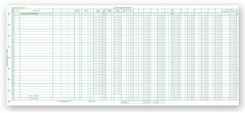 ABC General Expense Journal Accounting Sheets, 25 3/8" X 11" - 15 Sheets