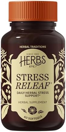 Herbs Etc. Stress ReLeaf Softgels - Herbal Supplement for Stress Support - Ashwagandha