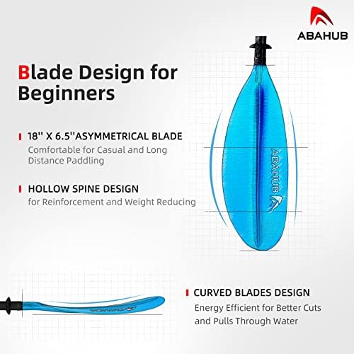 Abahub Kayak Paddle with Free Leash 220-240cm Kayaking Oars
