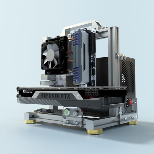 DIY Open Frame PC Chassis, Aluminum Computer Case, Supports ITX Motherboard, Excellent Cooling, Type-C Support
