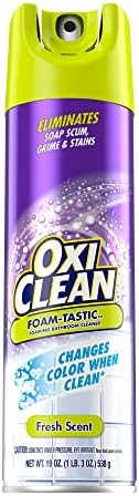 Kaboom Foam-Tastic Foaming Bathroom Cleaner, Fresh Scent, Spray Can, Eliminates Soap Scum, Grime and Stains,, 19 Oz (Pack of 8)