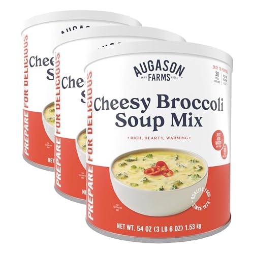 Cheesy Broccoli Soup Mix Emergency Food Supply, 38 Servings, 10 Year Shelf Life, Good Source of Vitamin A & C - Dehydrated Meals, Resealable Can, Survival Food Camping Essentials, Just Add Water | Emergency Food Supply, Everyday Meals, 38 Servings