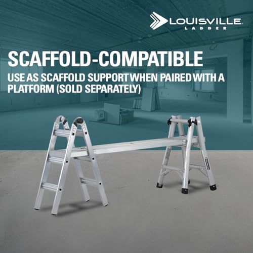 Louisville Ladder 13-Foot Aluminium Multipurpose Ladder, 300-Pound Load Capacity, Type IA, L-2098-13