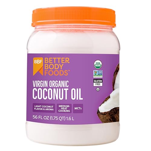 BetterBody Foods Unrefined Coconut Oil 56 Fl Oz, Organic, Non-GMO