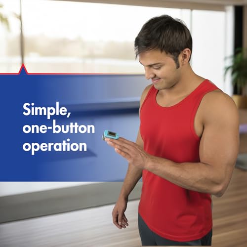 Deluxe Fingertip Pulse Oximeter | Pulse Rate Monitor, Auto-Rotating Display with 4 Backlit Modes, Lanyard & Batteries Included