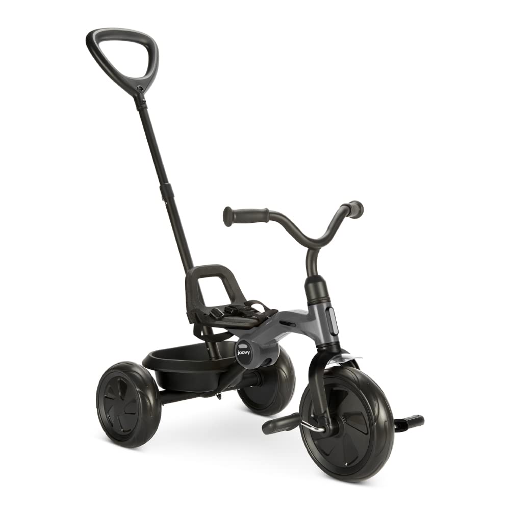 Joovy Tricycoo 4.1 Kids Tricycle with 4-Stages Featuring Extra-Wide Front Tire, Removable and Adjustable Parent Handle, Safety Harness