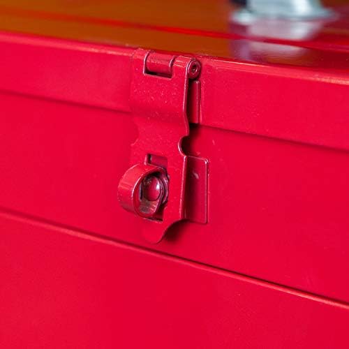 Big Red Torin ATB122R 18" Cantilever Style Portable Steel Tool Box with Trays and Metal Latch Closure, Red
