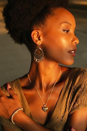 Barzel 18K Gold Plated Filigree Cut-out Dangling Chandelier Earrings - Made in Brazil