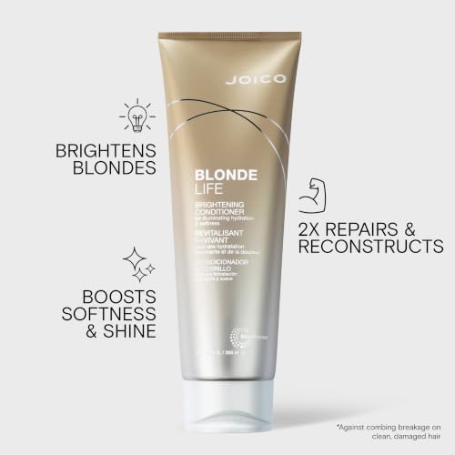 Joico Blonde Life Brightening Conditioner | For Blonde Hair | Illuminate Hydration & Softness | Add Softness & Smoothness | Sulfate Free | With Monoi & Tamanu Oil