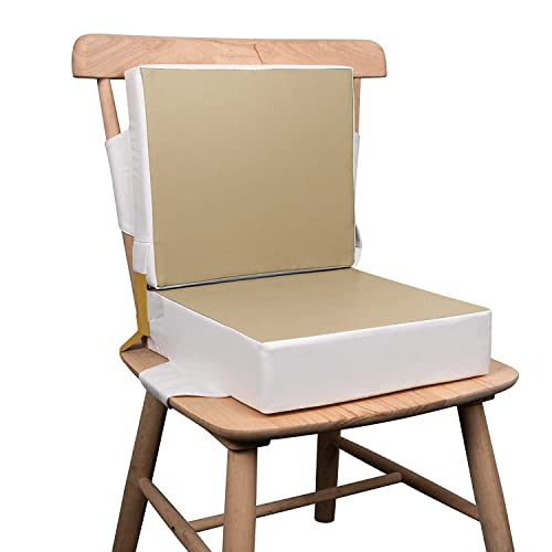 Booster Seat for Kitchen Chair - Toddler Booster Seat for Dining Table - PU Washable Double-Safety Straps with Buckle