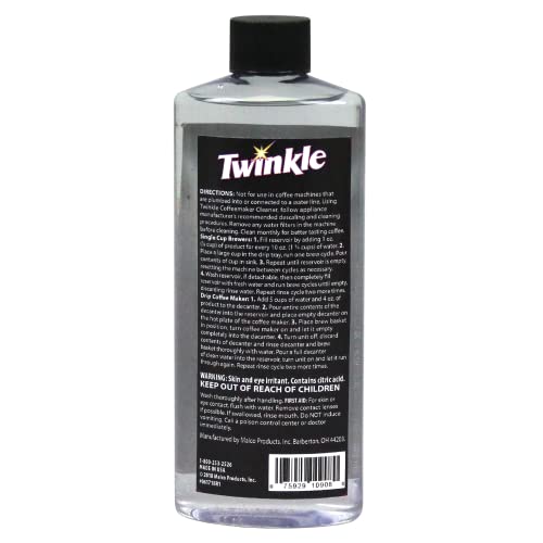 Twinkle Product Title Coffee Maker Cleaner (8 Fl Oz.) - Automatic Drip & Single Serve Coffeemaker Descaler/Removes Mineral, Hard Water, Lime