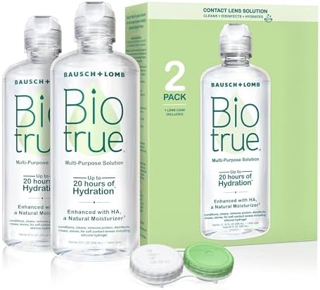 Biotrue Contact Solution, Multi-Purpose Solution with Lens Case, Cleans, Conditions, Hydrates, Disinfects, Removes Protein, Dirt & Debris
