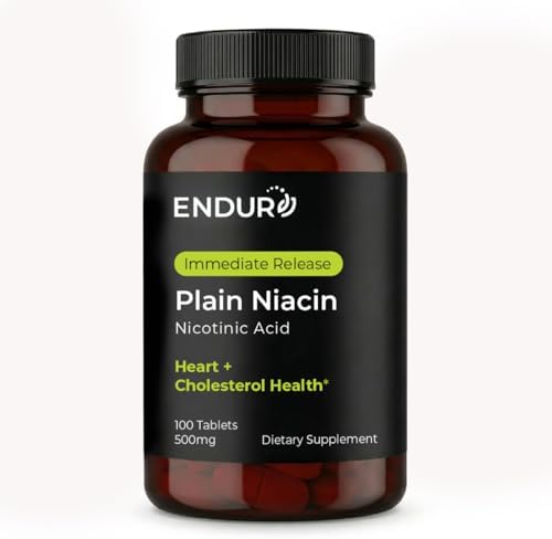 ENDUR Niacin IR (Immediate Release) Nicotinic Acid 500 mg (100 ct) | Immediate release formula, allergen-free clean label, vegan and gluten-free