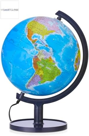 Interactive 10" Globe for Children with Stand (DIY) - App-Compatible, 400 Wonders, 1000+ Facts, LED Constellations, STEM Globe