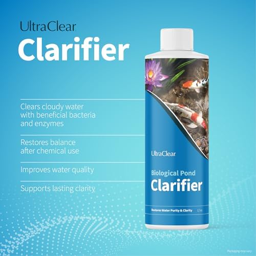 Pond Clarifier for Outdoor Ponds - Treats up to 80,000 Gallons - Concentrated Live Beneficial Bacteria - - Clears Cloudy Pond Water - Safe for Fish, Plants, Pets and People