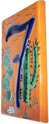 Desert Talavera Ceramic House Number Seven