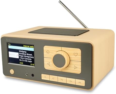Ocean Digital WR-393 WiFi Internet Radio with FM, Podcast, Bluetooth Speaker, 3.5" Color Display, 30, 000+ Stations, UPnP/DLNA Streaming